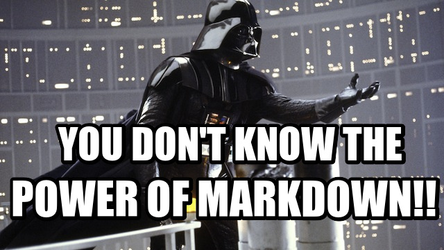Vader power of markdown
